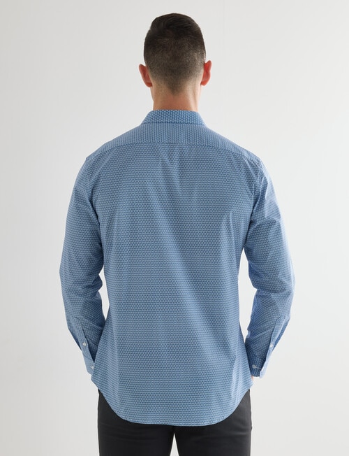 Laidlaw + Leeds Geo Hive Long Sleeve Shirt, Blue product photo View 02 L