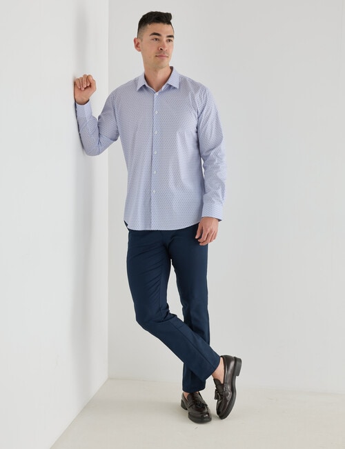 Laidlaw + Leeds Geo Daisy Long Sleeve Shirt, Navy product photo View 03 L