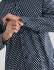 Laidlaw + Leeds Geo Diamond Long Sleeve Shirt, Navy product photo View 05 S
