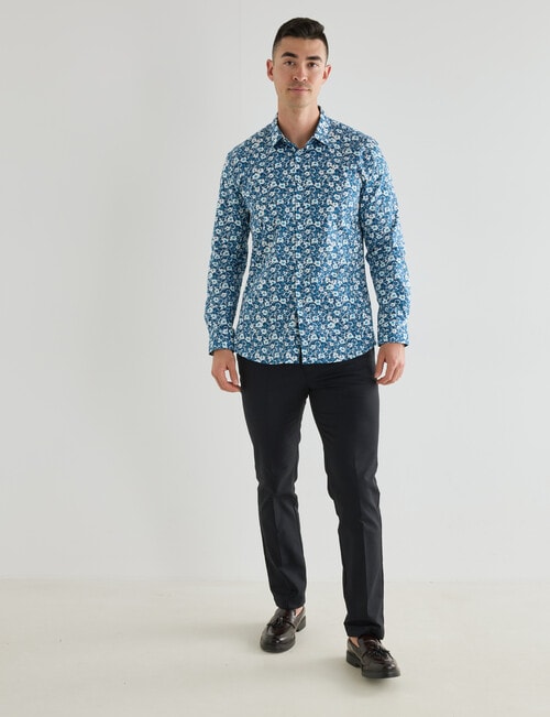Laidlaw + Leeds Bouquet Long Sleeve Shirt, Teal product photo View 03 L