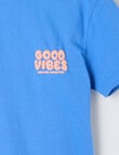 Mac & Ellie Good Vibes Short Sleeve Tee, Sea product photo View 02 S