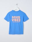 Mac & Ellie Good Vibes Short Sleeve Tee, Sea product photo View 03 S