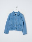 Mac & Ellie Heart Pocket Denim Jacket, Mid Blue product photo