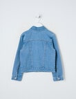 Mac & Ellie Heart Pocket Denim Jacket, Mid Blue product photo View 02 S