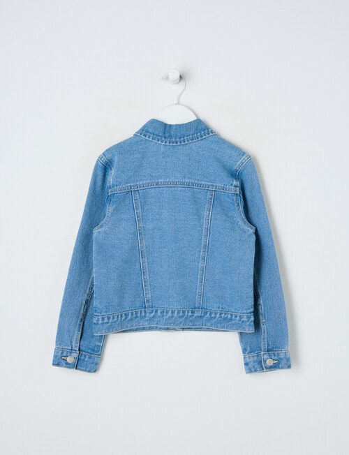 Mac & Ellie Heart Pocket Denim Jacket, Mid Blue product photo View 02 L