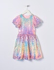 Mac & Ellie Party Ombre Sequin Puff Sleeve Dress, Rainbow product photo