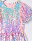 Mac & Ellie Party Ombre Sequin Puff Sleeve Dress, Rainbow product photo View 02 S