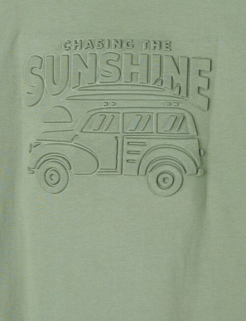 Mac & Ellie Surf Deboss Short Sleeve Tee, Moss product photo View 02 L