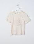 Mac & Ellie Dino Deboss Short Sleeve Tee, Stone product photo