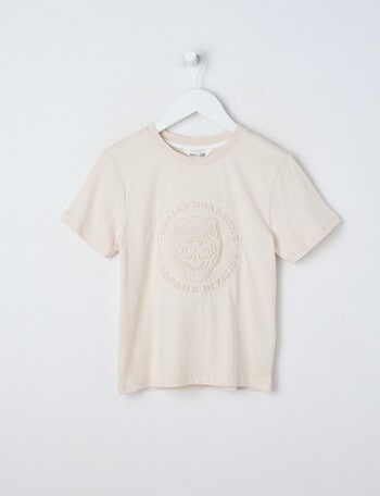 Mac & Ellie Dino Deboss Short Sleeve Tee, Stone product photo
