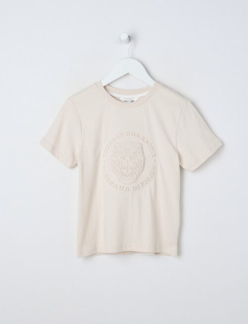 Mac & Ellie Dino Deboss Short Sleeve Tee, Stone product photo