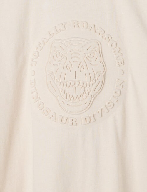 Mac & Ellie Dino Deboss Short Sleeve Tee, Stone product photo View 02 L