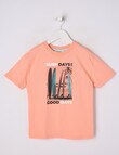 Mac & Ellie Surf Days Short Sleeve Tee, Peach product photo