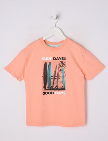Mac & Ellie Surf Days Short Sleeve Tee, Peach product photo