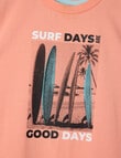Mac & Ellie Surf Days Short Sleeve Tee, Peach product photo View 02 S
