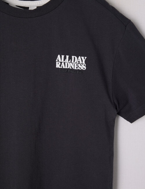 Mac & Ellie Radness Short Slevee Tee, Charcoal product photo View 03 L