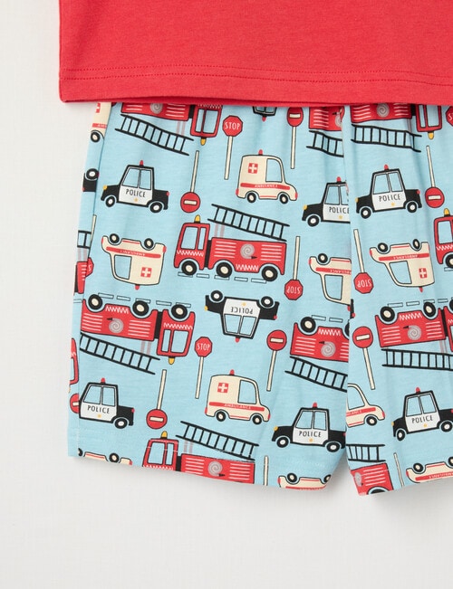 Sleep Mode Knit PJ Set, Emergency, Red product photo View 03 L