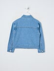 Mac & Ellie Boxy Denim Embroidered Jacket, Washed Blue product photo View 02 S