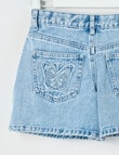 Mac & Ellie Butterfly Relaxed Denim Short, Acid Blue product photo View 02 S