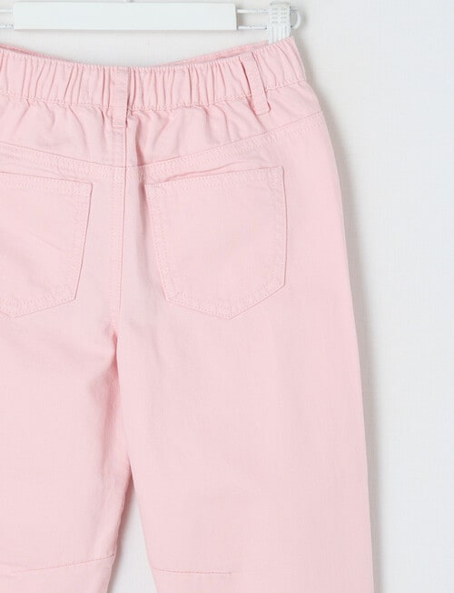Mac & Ellie Embroidered Strawberries Barrel Jean, Light Pink product photo View 02 L
