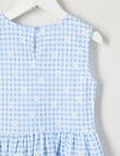 Mac & Ellie Amelie Daisy Gingham Peplum Bow Top, Cornflower product photo View 02 S