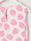 Mac & Ellie Amelie Strawberries Peplum Bow Top, Vanilla product photo View 02 S