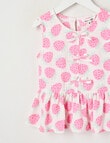 Mac & Ellie Amelie Strawberries Peplum Bow Top, Vanilla product photo View 03 S