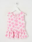 Mac & Ellie Amelie Strawberries Peplum Bow Top, Vanilla product photo View 04 S