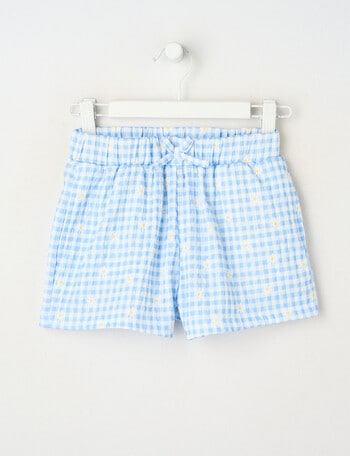 Mac & Ellie Amelie Gingham Daisy Short, Cornflower product photo
