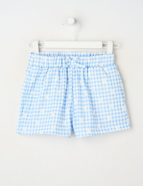 Mac & Ellie Amelie Gingham Daisy Short, Cornflower product photo