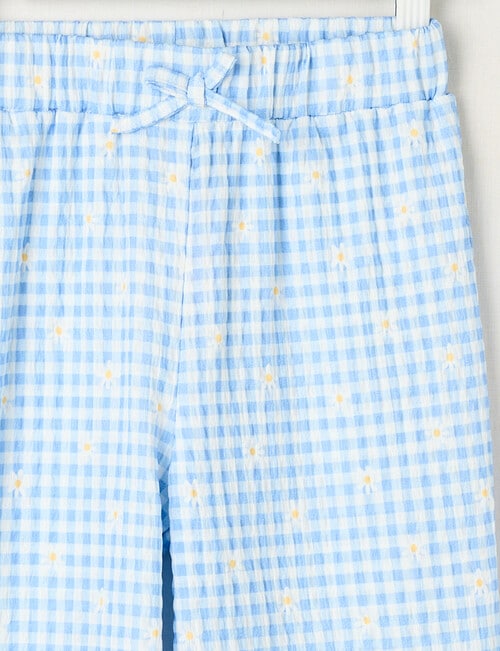 Mac & Ellie Gingham Daisy Amelie Wide Leg Pant, Cornflower product photo View 02 L
