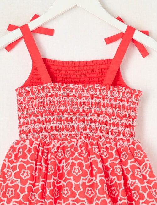 Mac & Ellie Tiered Broderie Dress, Red & White product photo View 02 L