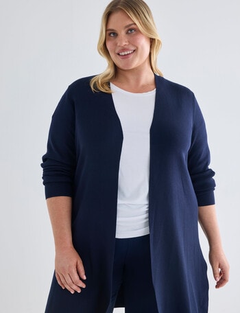 Studio Curve Mid Length Cardigan, Bright Navy product photo