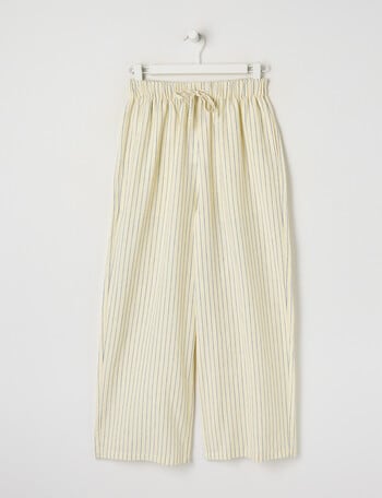 Switch Isla Stripe Tie Waist Linen Blend Pant, Pale Lemon product photo