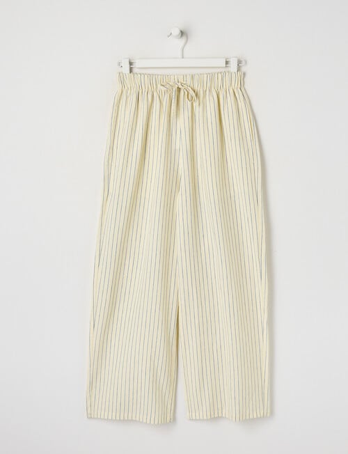 Switch Isla Stripe Tie Waist Linen Blend Pant, Pale Lemon product photo