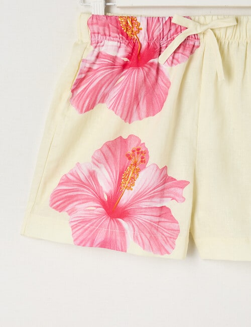 Switch Isla Hibiscus Linen Blend Short, Pale Lemon product photo View 02 L