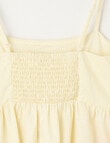 Switch Isla Linen Blend Hibiscus Peplum Tank Top, Pale Lemon product photo View 02 S