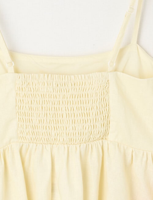 Switch Isla Linen Blend Hibiscus Peplum Tank Top, Pale Lemon product photo View 02 L