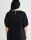 Studio Curve Linen Blend Centre Front Pleat Dress, Black product photo View 06 S