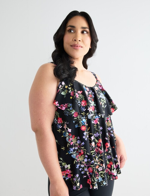Zest Resort Curve Tiered Tankini, Garland Print product photo View 03 L