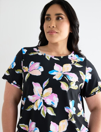Zest Resort Curve Ruched Side Swim Tee, Bold Floral product photo