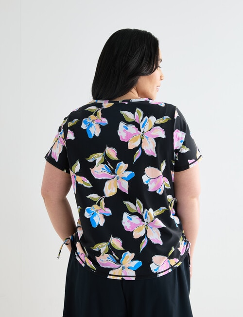 Zest Resort Curve Ruched Side Swim Tee, Bold Floral product photo View 02 L