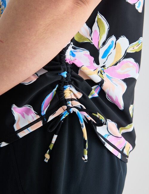 Zest Resort Curve Ruched Side Swim Tee, Bold Floral product photo View 04 L
