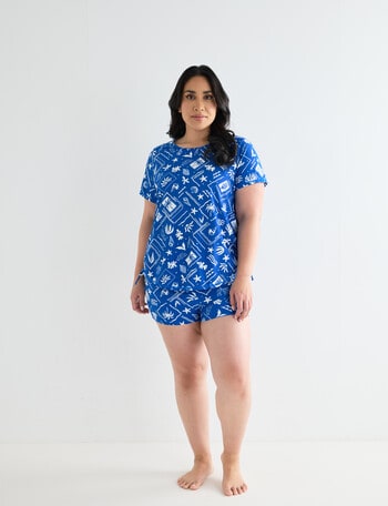 Zest Resort Curve Ruched Side Swim Tee, Radiant Nautical Print product photo