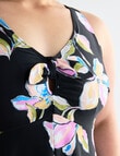 Zest Resort Curve Bold Floral Swim Dress, Black product photo View 04 S