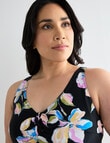 Zest Resort Curve Bold Floral Swim Dress, Black product photo View 05 S