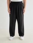 Studio Curve Linen Viscose Full Length Straight Leg Pant, Black product photo