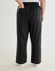 Studio Curve Linen Viscose Full Length Straight Leg Pant, Black product photo View 02 S