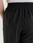 Studio Curve Linen Viscose Full Length Straight Leg Pant, Black product photo View 05 S