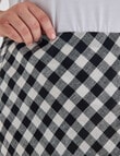 Studio Curve Linen Bias Cut Skirt, Black & White Gingham product photo View 04 S